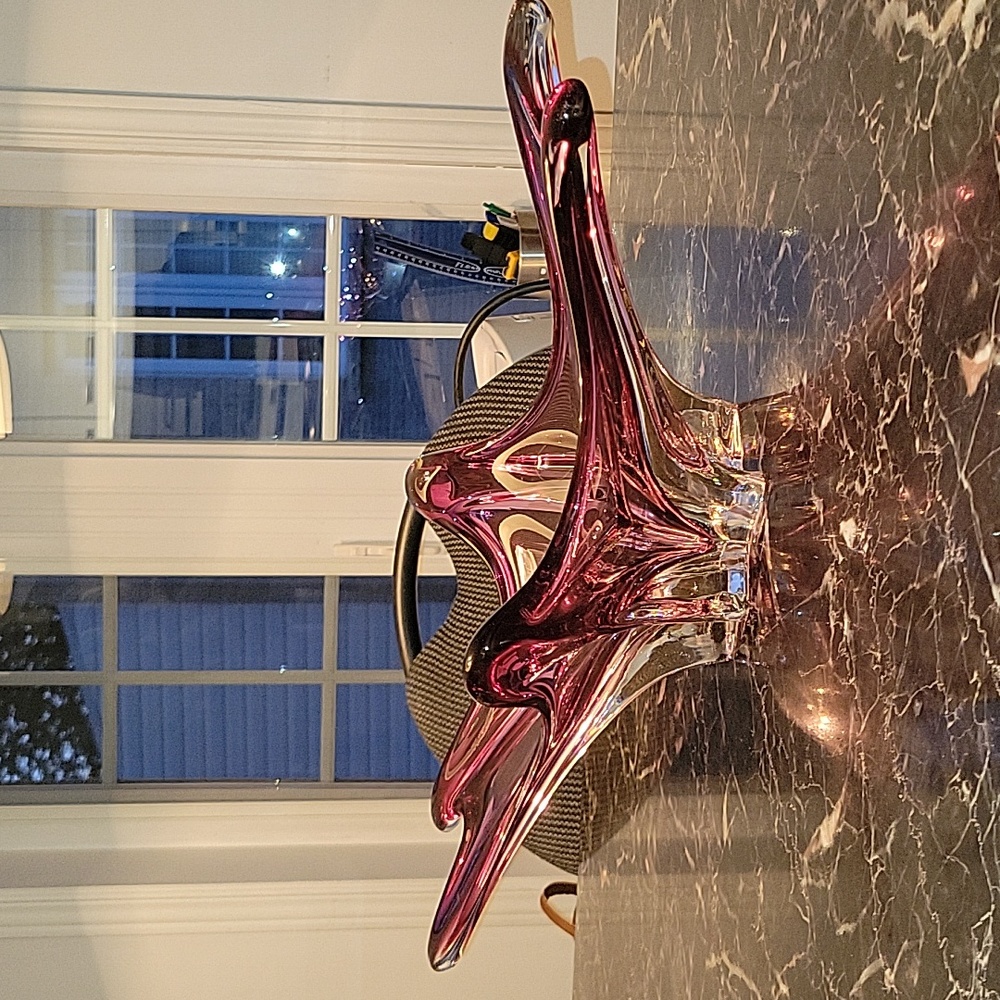 Vintage rare Glass Centerpiece Bowl from Val Saint Lambert, 1970s